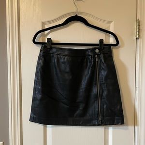 Leith Faux Leather Zipper Skirt